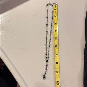 Chic Black and Silver Beaded Necklace